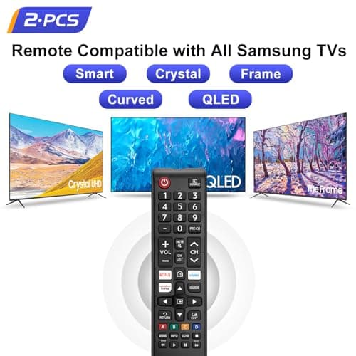 (Pack of 2) Universal for Samsung TV Remote Control Replacement Compatible with All Samsung Smart Frame Curved QLED Crystal TVs