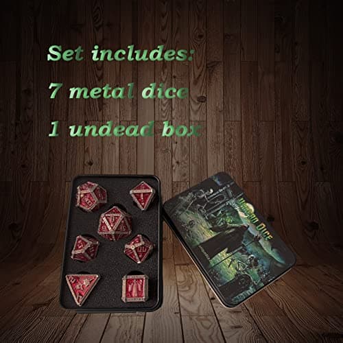 UD Unique Dice DND Metal Dice Set D&D Polyhedral Dice Set with Gift Box Metal Box DND Dice Set Polyhedron Dice for Dungeons and Dragons MTG D&D RPG Table Games D4 D6 D8 D10 D12 D20 Role Playing Game — view 5