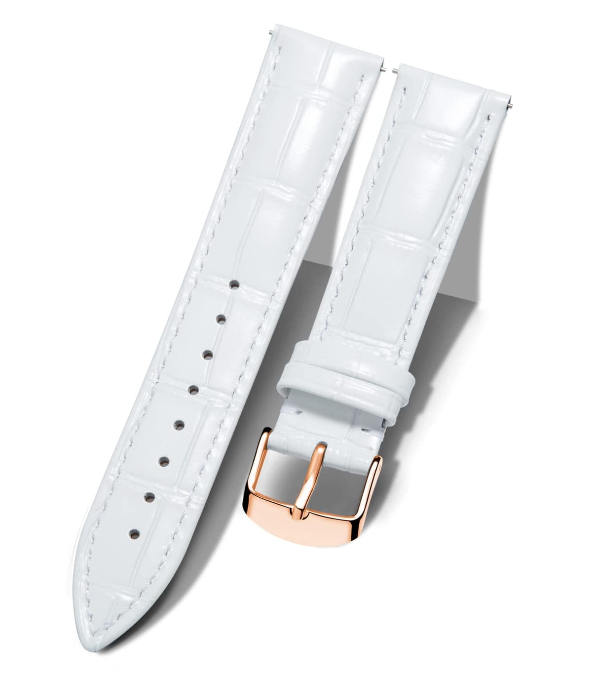 BINLUN Quick Release Leather Watch Straps Replacement Watch Bands Smart Watch Strap Crocodile Pattern in 10 Colors 13 Sizes with Silver/Gold/Rose-Gold Buckle for Men Women(10mm-24mm) — view 7