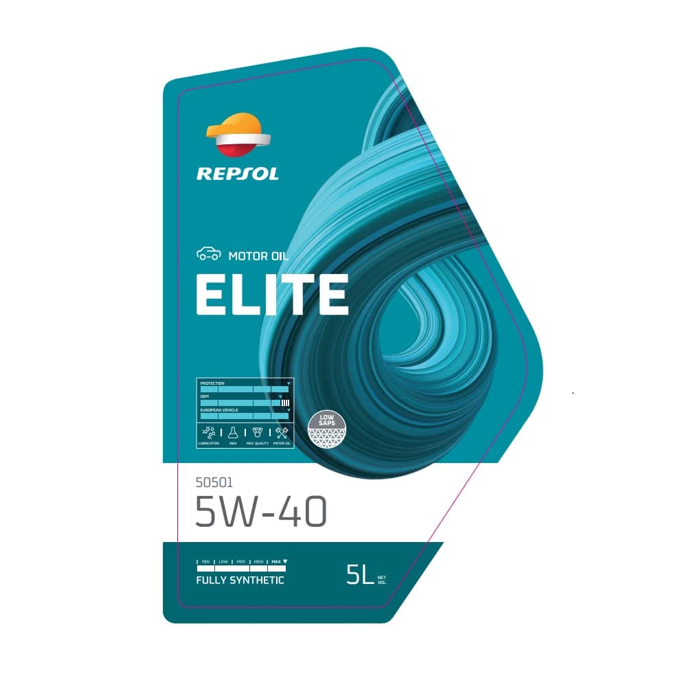 REPSOL aceite lubricante sintético para coche ELITE 50501 5W-40 5L — view 2