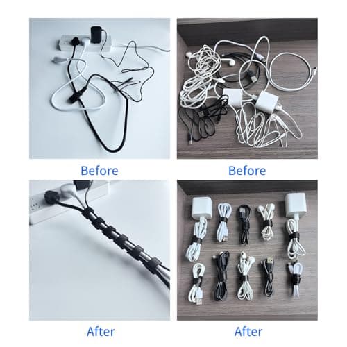 120 PCS 10 Inches Black Reusable Cable Ties,Multi-purpose Adjustable Cord Straps,Cable Organizer,Cord Wrap and Hook Loop Cords Management,Adjustable Cord Ties for Home,Garden,Office,Data Centers — view 2