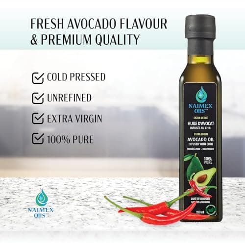 Naimex Oils- 100% Pure Avocado Oil, Extra Virgin, Cold pressed, 100% Natural, 250 ml (Chili Infused) — view 3