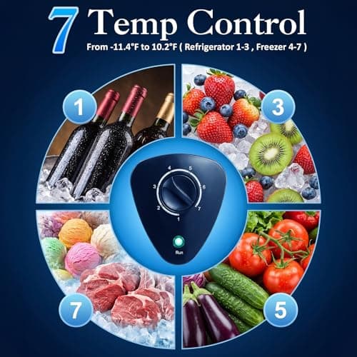 LifePlus Chest Freezer - 3.5 Cubic Feet Deep Freezer Compact Freezer with Fast Cold 7 Adjustable Temperature Convenient Pulley, Small Freezer with Low Noise Energy Saving, Black