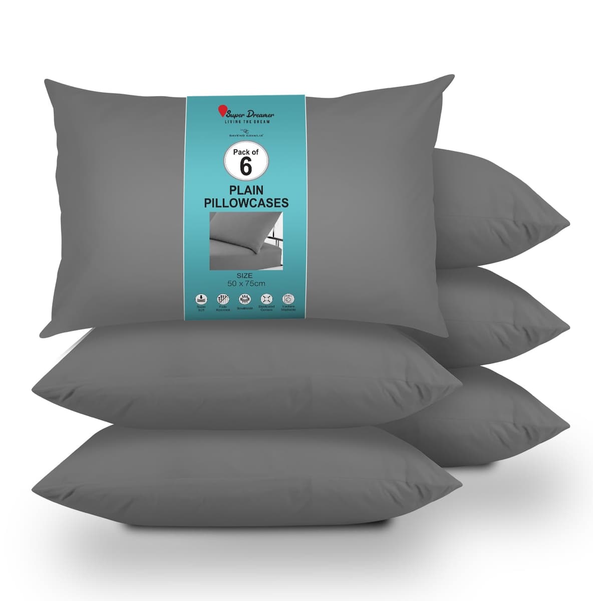 GC GAVENO CAVAILIA Fitted Sheet Single Bed (91 x 190cm) - Grey Bedding Sheets - Plain Dyed Microfiber Bed Sheets Single - (10 inch) 25cm Deep Pocket Bottom Sheet - Easycare - Wrinkle & Fade Resistant — view 85