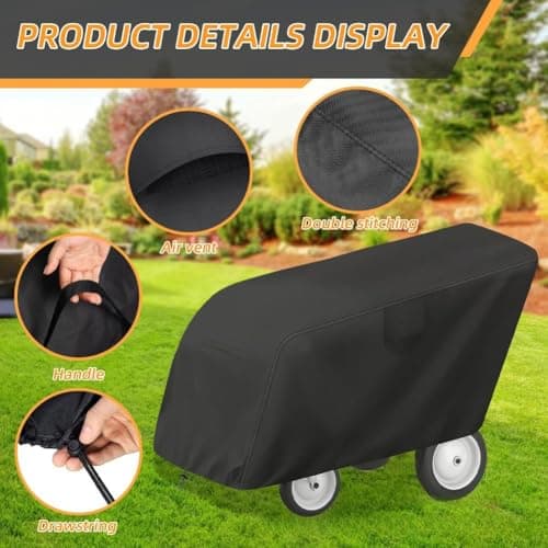 Floweringbeter Heavy Duty Waterproof Tarp Cover for 6 Passenger Outdoor Buggy, Made from 210D Oxford Cloth with Secure Zipper and Bottom Drawstring Lock — view 2