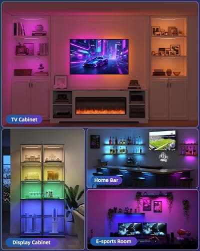 EZVALO 80 RGB Color Changing Under Cabinet Lighting Wireless, 1800mAh Rechargeable Shelf Lights, Timer & Dimmable, Magnetic, Bar Light with Remote for Kitchen, Cabinet, Display Case, 8Pack — view 5