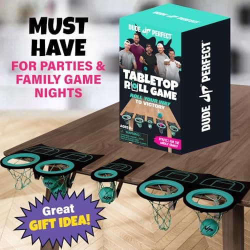 Dude Perfect Sticky Tic Tac Toe & Tabletop Roll Set | Indoor & Outdoor Games, Perfect Fun for Family Game Night & Parties, Birthday for Children, Kids & Adults | Ages 4+ & 6+ (Single) — view 5