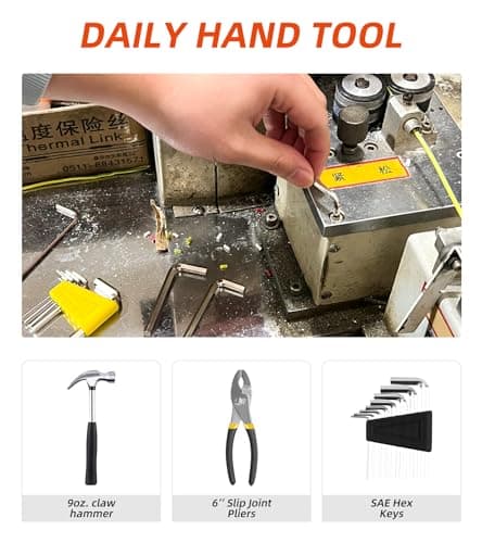 DIFFLIFE 40-Piece Tool Set - General Household Hand Tool Kit with Plastic Toolbox Storage Case… — view 3
