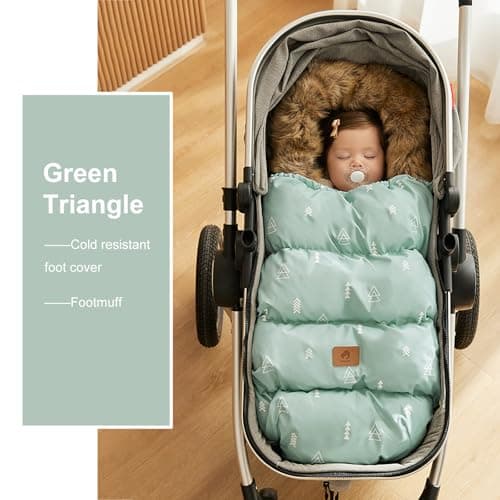 HOUSBAY Baby Stroller Bunting Bags Stroller Footmuff Universal Sleeping Bag Winter Outdoor Hooded Bunting Bag Windproof and Water-Resistant Suitable Below 5 ℃