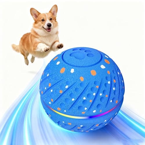 morhandisn Interactive Dog Toys: Self Rolling & Bouncing Ball to Keep Them Busy, 3 Modes, Type-C Fast Charging, Durable E-TPU & IP54 Waterproof - Best for Small/Medium Breeds & Puppies (Blue, Medium)