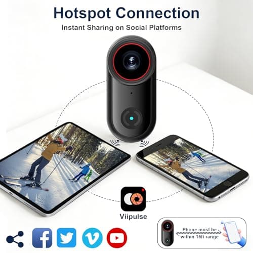 Mini Body Camera with 32GB Card, 4K Wearable Action Camera with 1.47” HD Screen, 140° Wide Angle, Magnetic Necklace & Mounts, APP Sharing, Loop Recording, POV Cam for Work, Sports, Pets & Daily Life — view 3
