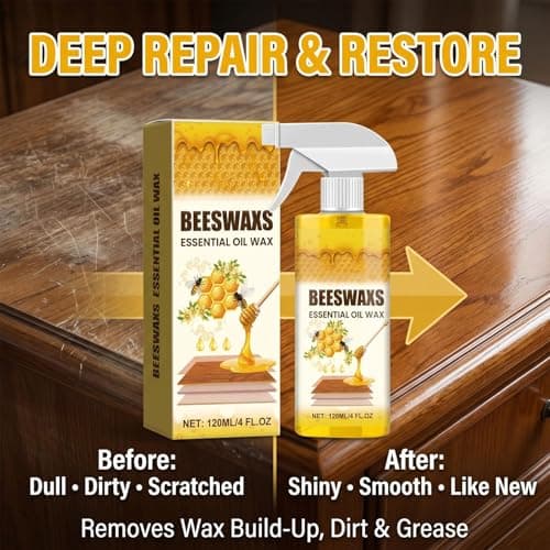 Natural Beeswax Repairing and Care Spray, 2026 Upgraded Beeswax Wood Polish, for Living Rooms, Kitchens, Wood Furniture Floors, Natural Micro-Molecular Spray (1Pcs) — view 2