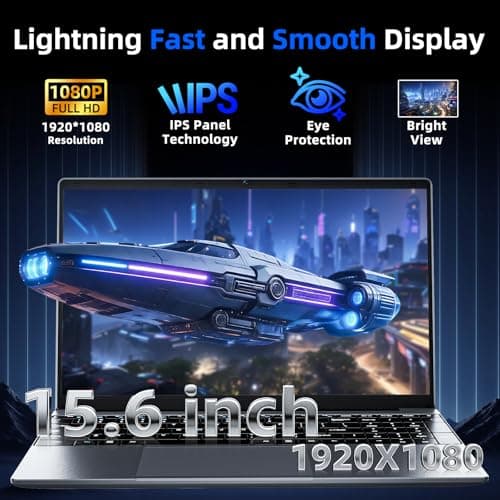 MELIUNA 15.6 Inch Laptop with AI&Office 365, 6GB RAM 128GB SSD, Quad-Core Processor, Win 11 Home Laptops Computer, IPS FHD, 180°Viewing, Type-C, WiFi 5, BT 4.2, Portable Thin Laptops(Gray)