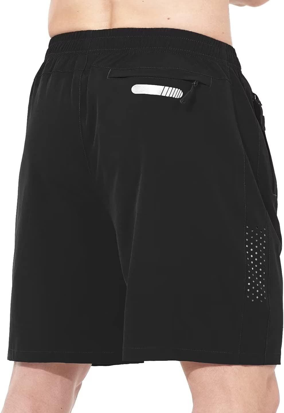 NORTHYARD Men's Athletic Running Shorts Gym Workout Shorts 7"/ 9"/ 5" Quick Dry Lightweight Sports Basketball Exercise Tennis 7 inch X-Small Black — view 2