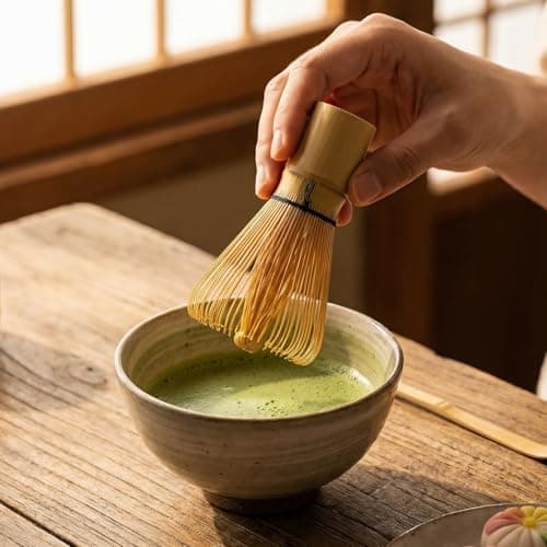 Clay&Fire Matcha Whisk, Handcrafted Bamboo Whisk for Matcha Powder, Traditional Japanese Chasen for Matcha Stirrer, 100% Natural Matcha Wisk — view 5