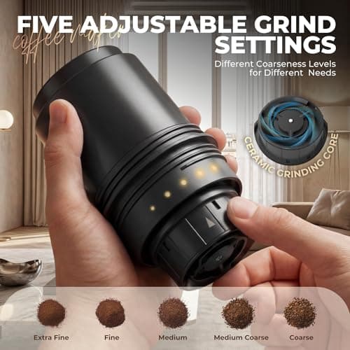 HAUSHOF Portable Electric Coffee Grinder, Travel Coffee Maker and Brewing Kit, Coffee Grinders for Home Use, Portable Pour Over Coffee Maker For Travel, Camping, Car — view 3