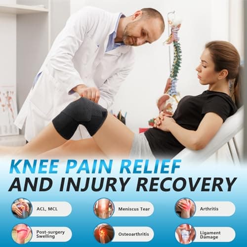 Knee Brace with Side Stabilizers, Adjustable Knee Support for Men/Women, Compression Knee Braces Support for Meniscus Tear, Arthritis, ACL/MCL, Knee Pain Relief,Running,Weightlifting,Sports