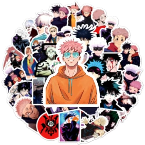 50Pcs Manga Jujutsu Kaisen Stickers Mixed Pack Hot Cartoon Anime Stickers Decorative Sticker for Kids Teens Adults Waterproof Sticker for Water Bottle Laptop (Zs) — view 4