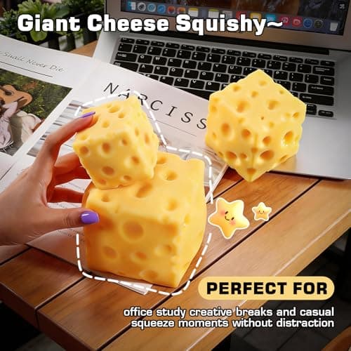 Cheese Squishy Toys, Slow Rising Stress Relief Gifts for Adults, 2.36Inch — view 2