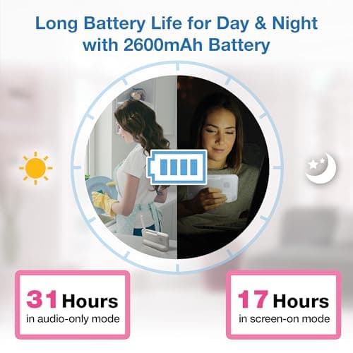 VTech VM924 Pan & Tilt Video Baby Monitor, 5" LCD Screen, Up to 17 Hrs Video Battery Life, Plug & Play, 1.33x Zoom, Night Vision, Up to 1000ft Range, Soothing Sounds, 2-Way Talk, Secured Transmission — view 3