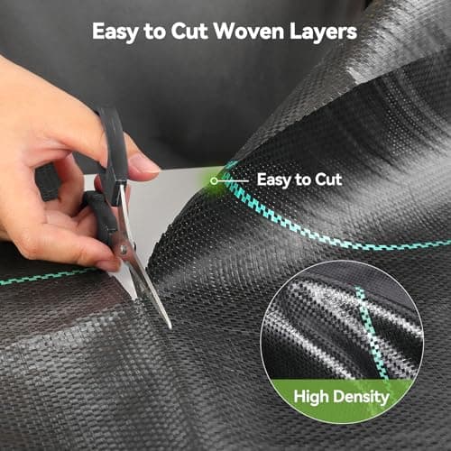 iropro 6ftx100ft Weed Barrier Landscape Fabric Heavy Duty, Woven Weed Control Cloth, Woven Geotextile Fabric for Underlayment, Gardening Ground, Commercial Driveway Weed Block Cover Mat — view 5