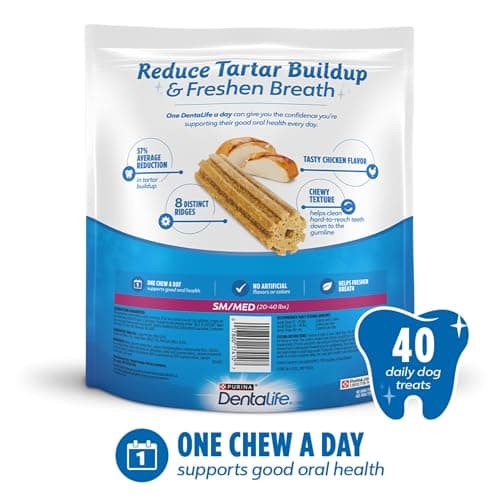 DentaLife Daily Oral Care Dog Treats for Small and Medium Dogs, Chewy Dental Treat to Freshen Breath and Fight Tartar, Chicken Flavor - 40 ct. Pouch — view 5