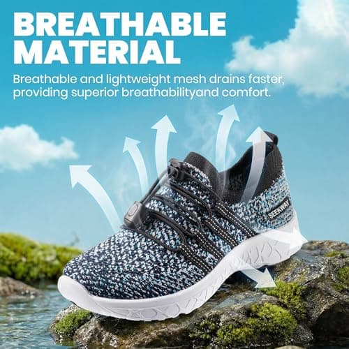 SEEKWAY Hiking Water Shoes for Kids and Toddler - Quick Dry Aqua Shoes and Barefoot for Surf Swim Beach Pool Kayak Sport Accessories, Camping Essentials Non-Slip for Boys Girls Sizes — view 3
