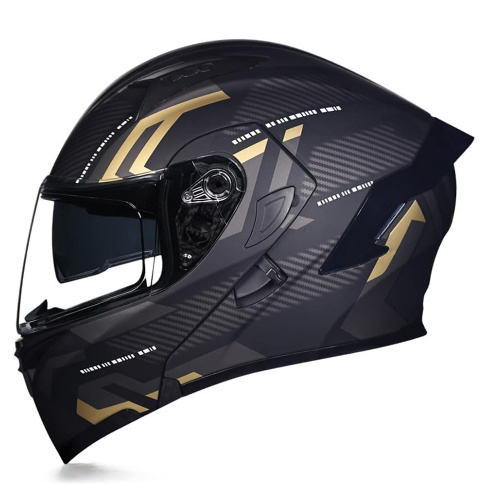 Full Face Flip Up Motorcycle Modular Helmet Integrated Motorbike Dual Visor for Adults Men Women Moped Street Racing DOT Approved — view 40