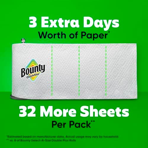 Bounty Quick Size Paper Towels, White, 8 Family Rolls — view 4