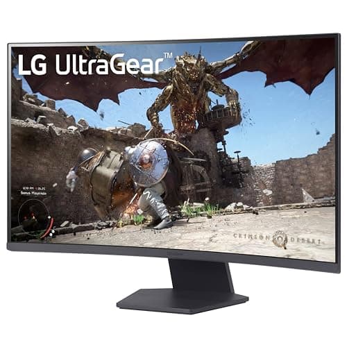LG 32GS60QC-B Ultragear 32-inch Curved Gaming Monitor QHD (2560x1440) 180Hz 1ms 1000R AMD FreeSync HDR10 HDMIx2 DisplayPort Borderless Design Black Stabilizer DAS Crosshair FPS Counter - Black — view 3