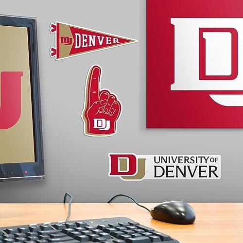University of Denver 8ct Vinyl Large Deluxe Stickers Variety Pack - Laptop, Water Bottle, Scrapbooking, Tablet, Skateboard, Indoor/Outdoor - Set of 8 — view 5