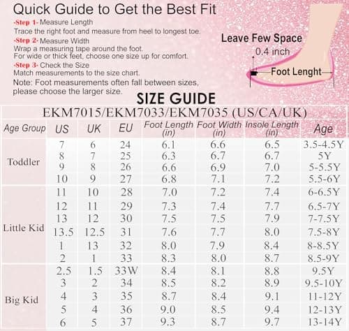 EIGHT KM Girls High Heel Dress Shoes Mary Jane Princess Wedding Party Pump Shoes EKM7035 Sparkle Glittery Crystal Pearl Bow Rainbow US Toddler Size 8