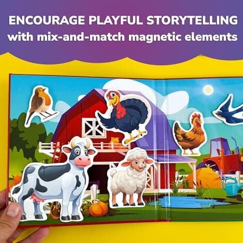 QUOKKA Magnetic Puzzles for Kids Ages 3-5 - 20 Pieces Toddler Puzzles 3-4 Year Old - Car and Airplane Activities for Kids - Farm Boys and Girls Travel Games - Learning Animal Toy Gift — view 3