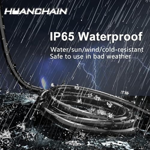 HUANCHAIN 10 FT 16 Gauge Black Indoor Outdoor Extension Cord Waterproof, Flexible Cold Weather 3 Prong Electric Cord Outside, 13A 1625W 125V 16AWG SJTW, ETL Listed — view 3