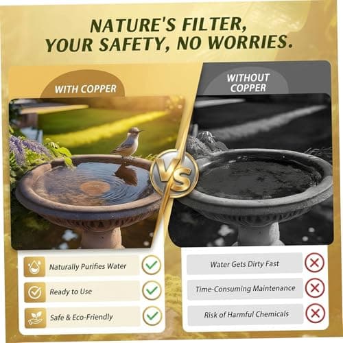 3.94 Inch Reinforced 99.9% Copper Bird Bath Purification Disk with Stable 3-Point Design, Copper Disc for Clean Birdbath Water, Garden Accessory Style 2 — view 2