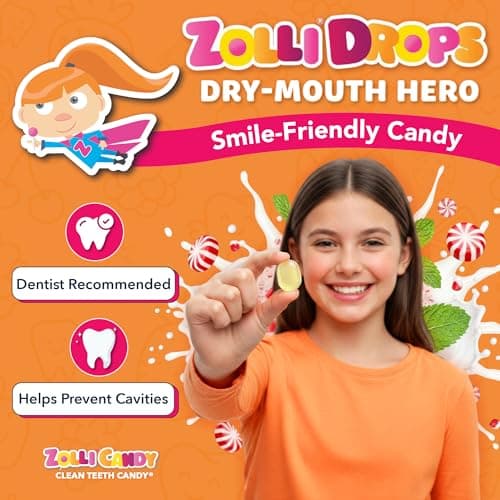 Zolli Drops Sugar Free Candy with Xylitol, Dye-Free Lollipops - Keto & Diabetic-Friendly, Dentist-Approved Treats for Kids (Peppermint, 1.6 oz) — view 2