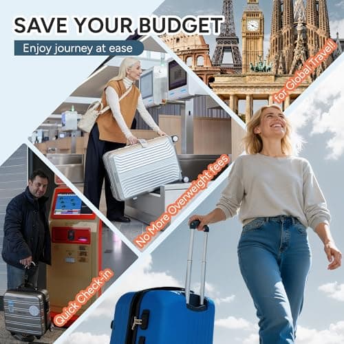 travel inspira Luggage Scale, Portable Digital Hanging Baggage Scale for Travel, Suitcase Weight Scale with Rubber Paint, 110 Pounds, Battery Included RED
