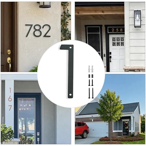 5"Floating House Numbers Metal House Numbers for Outside Large Address Numbers for House Mailbox Numbers Black Modern Aluminum Weatherproof Easy Installation (6, 5 Inch Black) — view 5