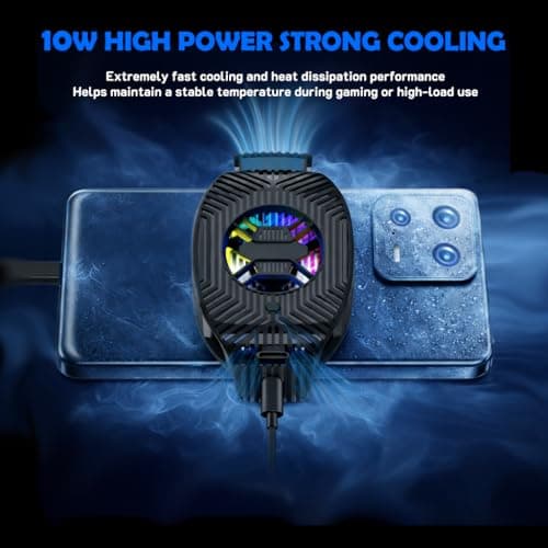 Fclvd Phone Cooler for Gaming – Fast Cooling Semiconductor Cell Phone Fan with Low Noise, Portable & Adjustable Phone Cooling Fan Compatible with iPhone & Android — view 6