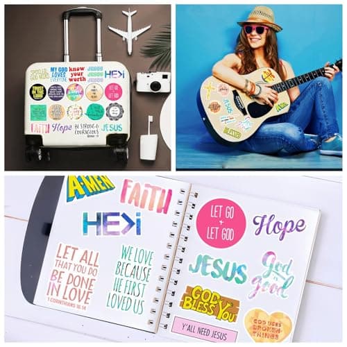 220Pcs Inspirational Christian Stickers Bulk, Vinly Waterproof Bible Verse Jesus Stickers for Water Bottles Laptop Scrapbook Journaling, Religious Faith Decals for Adults Teens Kids, Christian Gifts — view 6