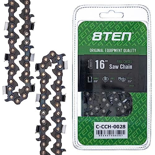 8TEN Chainsaw Chain for Husqvarna 254 455 340 351 353 350 55 455 Rancher Poulan Jonsered Echo 16 inch .050 .325 66DL (1 Pack)