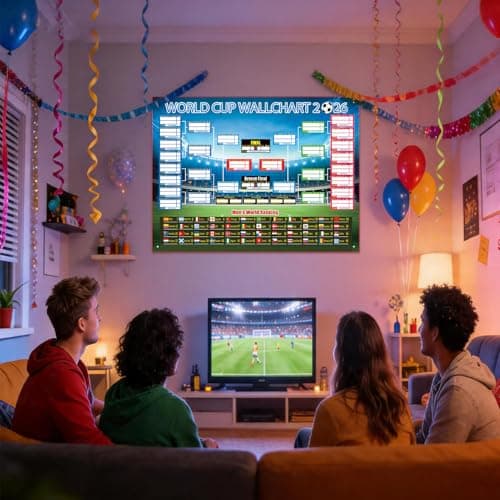 2026 World Cup Bracket Poster Black 27.6x23.6 Inches Wall Soccer Game Tracker Map for Watch Party Bar Home Decor — view 5