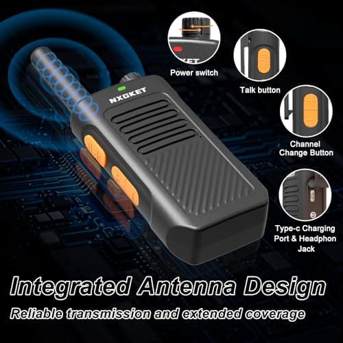 Walkie Talkies for Adults, 2 Pack Rechargeable Walkie Talkies Long Range Two Way Radios with 16 FRS Channels, 1500mAh Battery for Camping, Hiking and Cruises — view 3