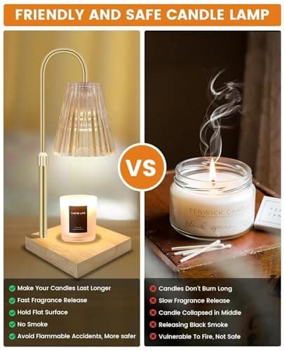 Candle Warmer Lamp with Timer Dimmer Adjustable Height, Mothers Day Gifts, Electric Wax Warmer Vintage Home Decor for Scented Jar Candle