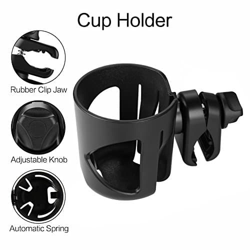 Accmor Stroller Cup Holder, Universal Cup Holder for Walker Wheelchair Bike, 360° Rotatable Stroller Cup Holder Attachment Accessories for Walker, Wheelchair, Scooter — view 2