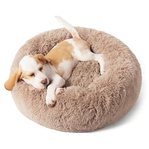 Bedsure Calming Small Dog Bed Donut Washable Cat＆Puppy Bed,23 inches Camel — view 3
