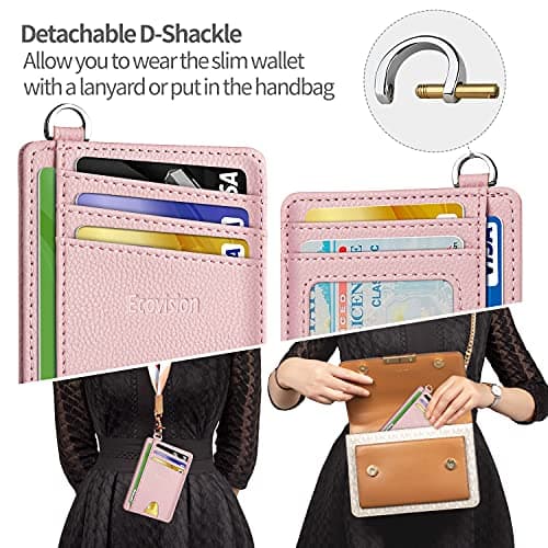 EcoVision Slim Minimalist Front Pocket Wallet, RFID Blocking Credit Card Holder Wallet with Detachable D-Shackle for Men Women — view 2