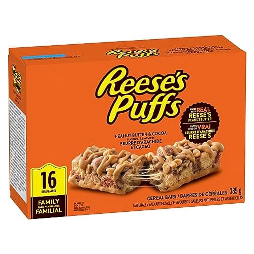 Reese's Puffs - Family Pack Size - Peanut Butter and Cocoa Flavour Cereal Bars, Pack of 16 Bars, Made with Real Reese's Peanut Butter — view 5