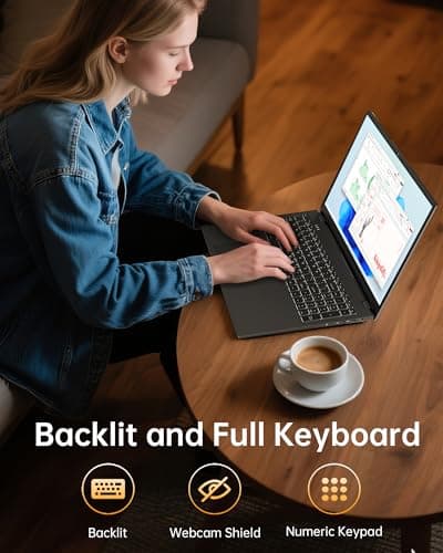 jumper 17.6 Inch Laptop with Office 365, N95 CPU,16GB RAM 1TB SSD+128GB Storage,100% sRGB FHD Display,Windows 11, Backlit Keyboard, WiFi-6,7000mAh, DC Fast-Charging,Laptops for Students and Business — view 5