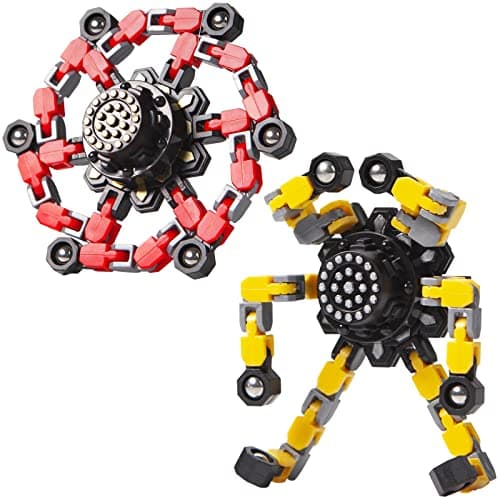 Gokeey Stocking Stuffers Gifts for Grandkids Transformable Fidget Spinners for Kids and Adults Stress Relief Sensory Fidget Toys for Boys Age 8-13 Teen Girls Kids Toys2 Pcs